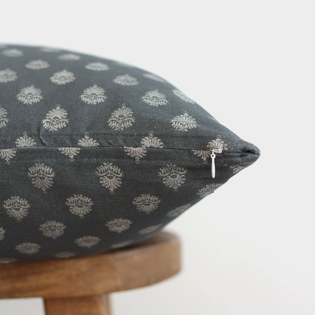 Clay Vintage Style Pillow Cover in Blue 22"