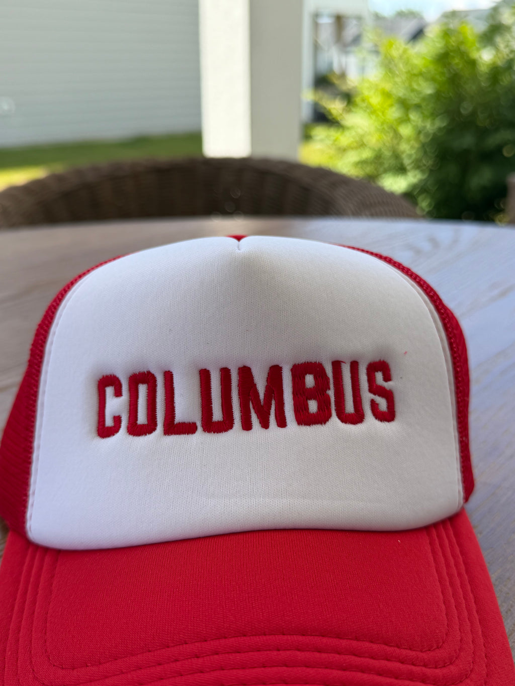 Columbus Embroidered Hat | Red