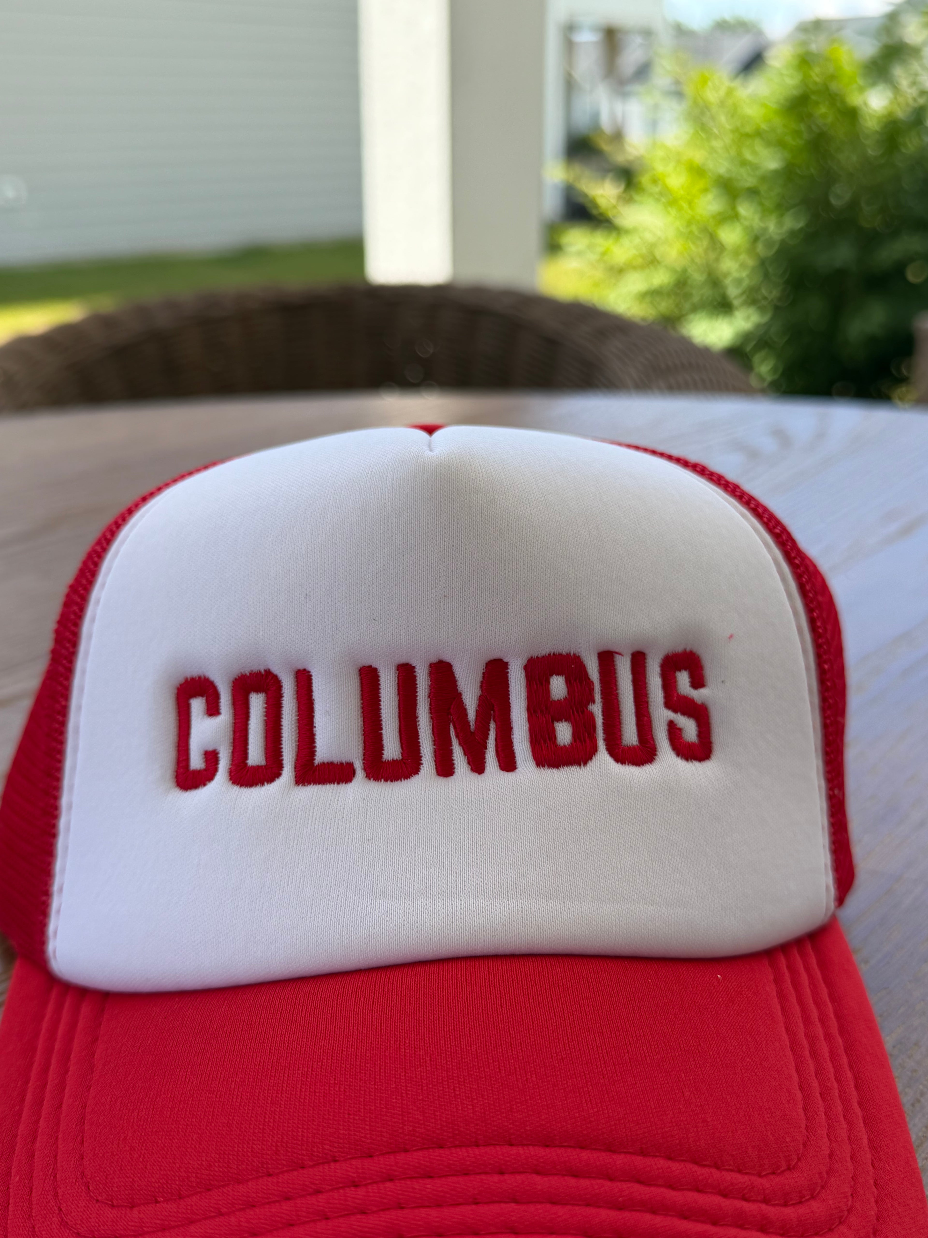 Columbus Embroidered Hat | Red