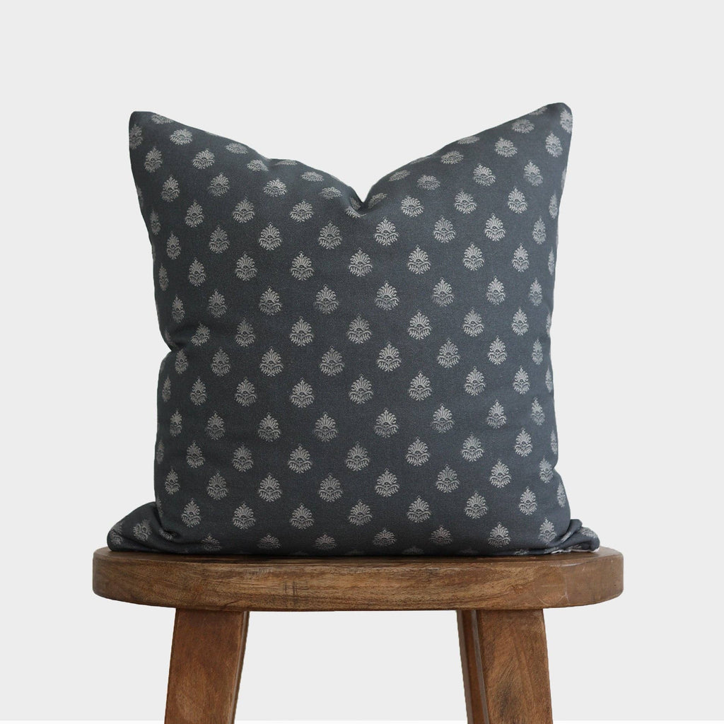 Clay Vintage Style Pillow Cover in Blue 22"