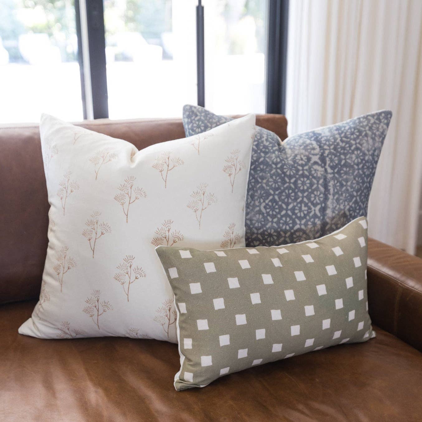 Harbor Block Print Pillow Cover 22”