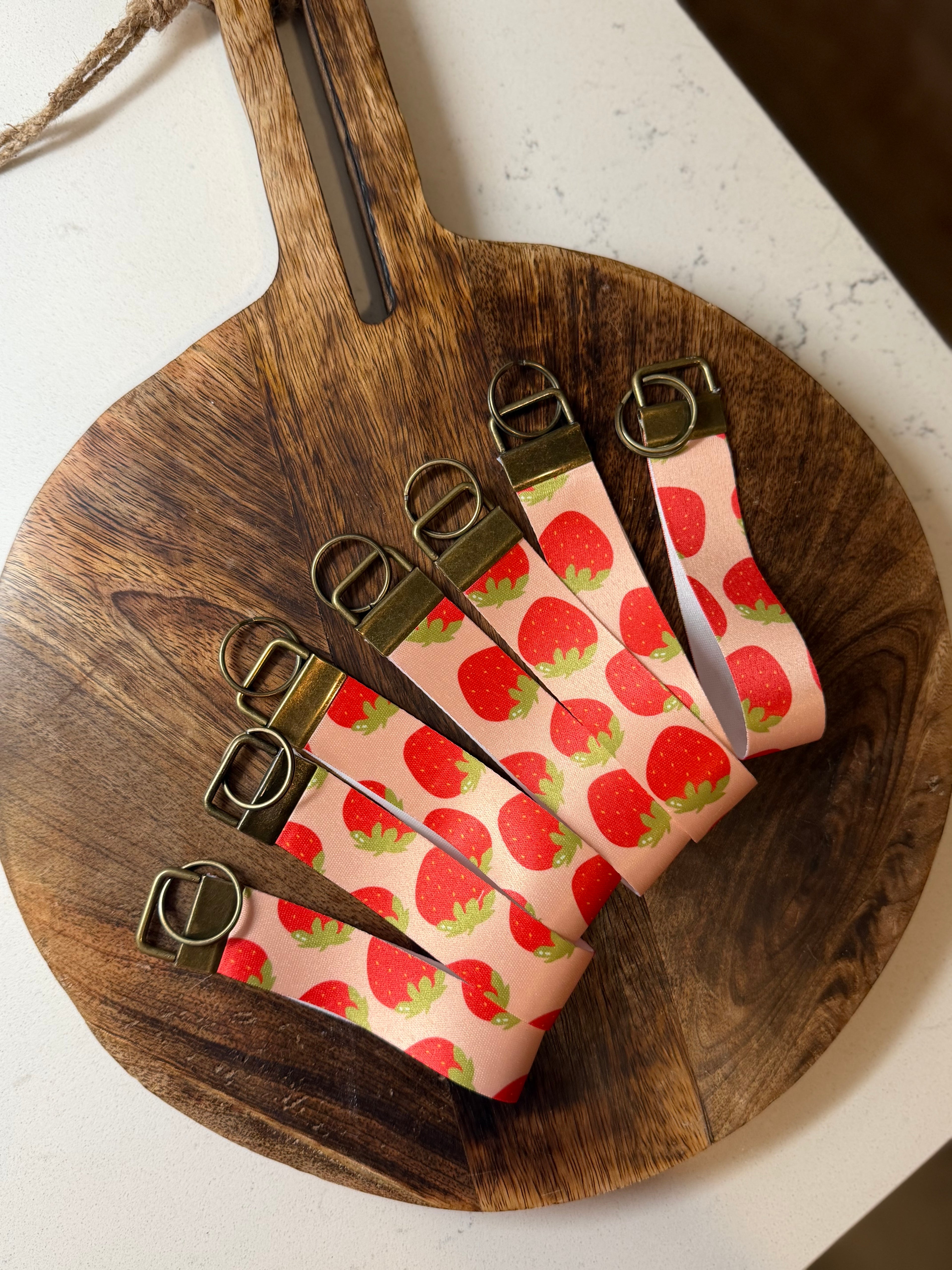 Strawberry Patch Key Fob