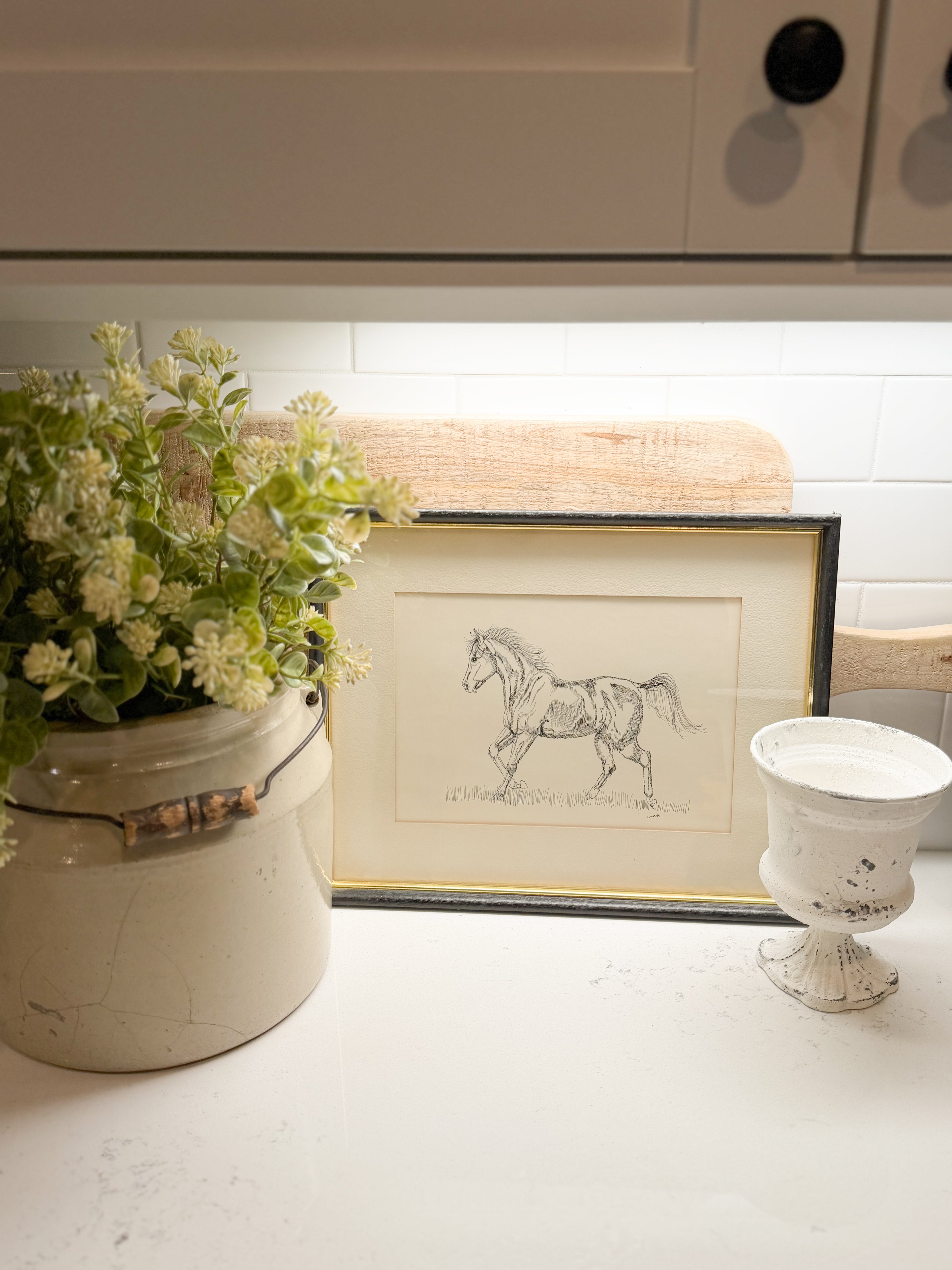Framed Horse Sketch 12”x15”