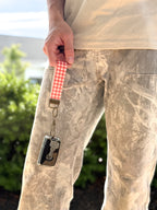 Key Fob in Red Gingham