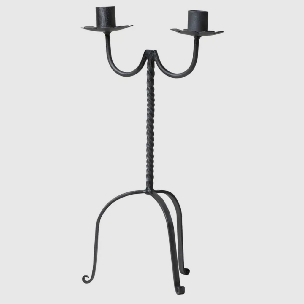 Double Taper Wrought Iron Candle Holder