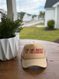“Ask Me About My Delusions” Embroidered Hat | Adjustable Snapback Hat | Trendy Graphic Hat