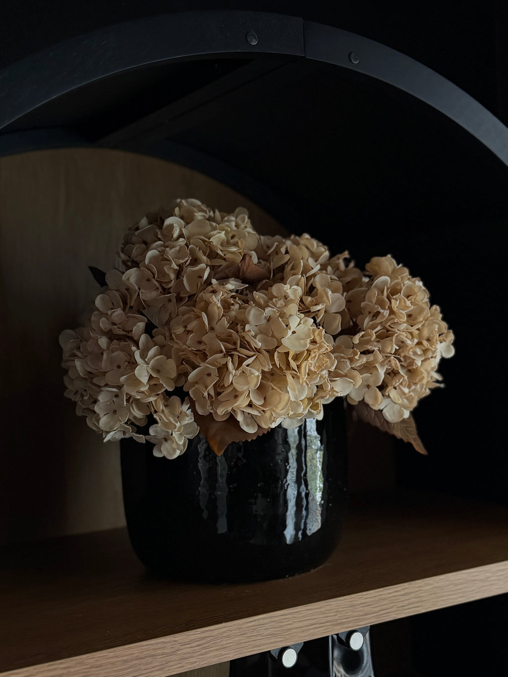 Faux Dried Hydrangea Pick 13”