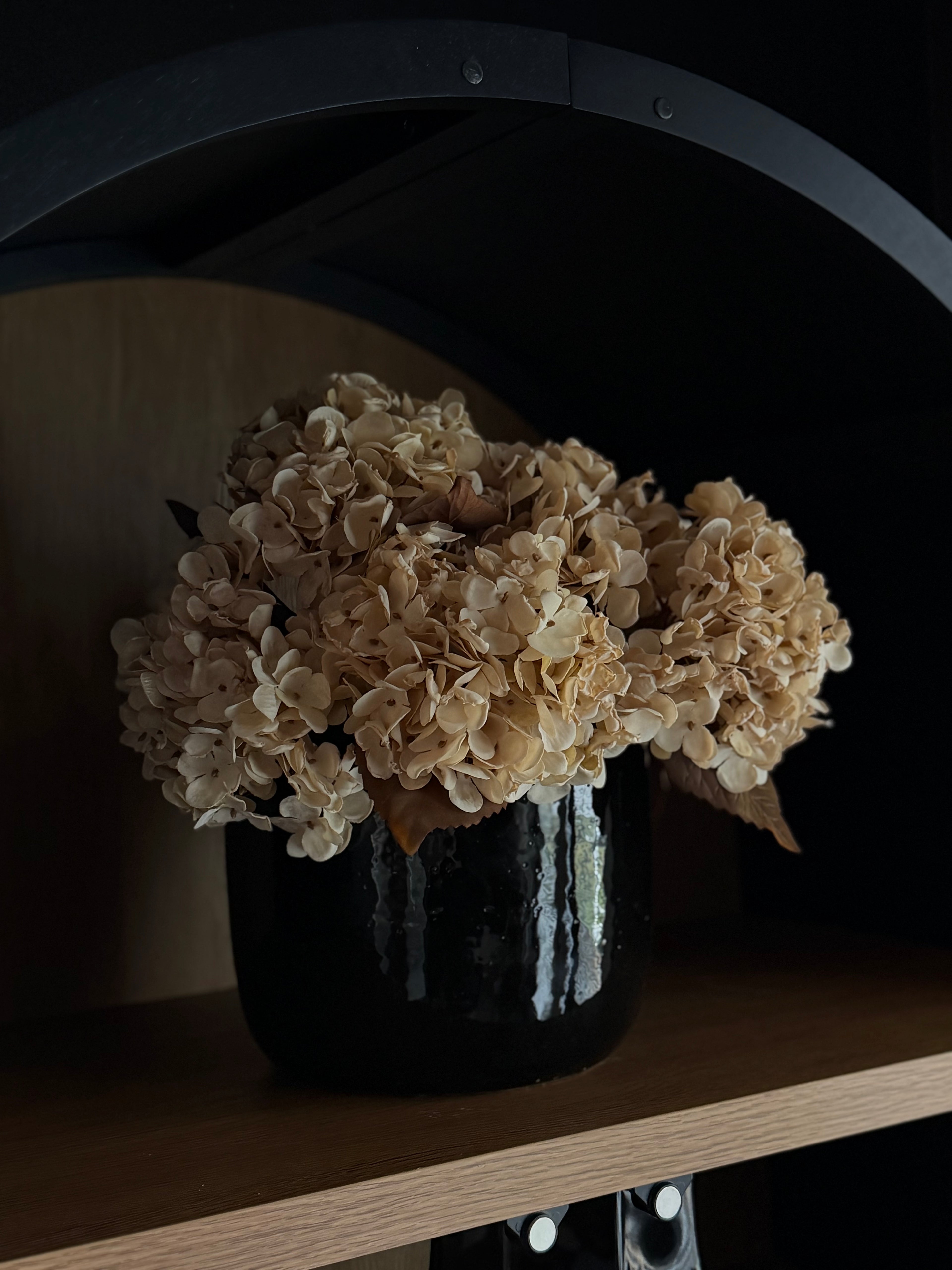 Faux Dried Hydrangea Pick 13”
