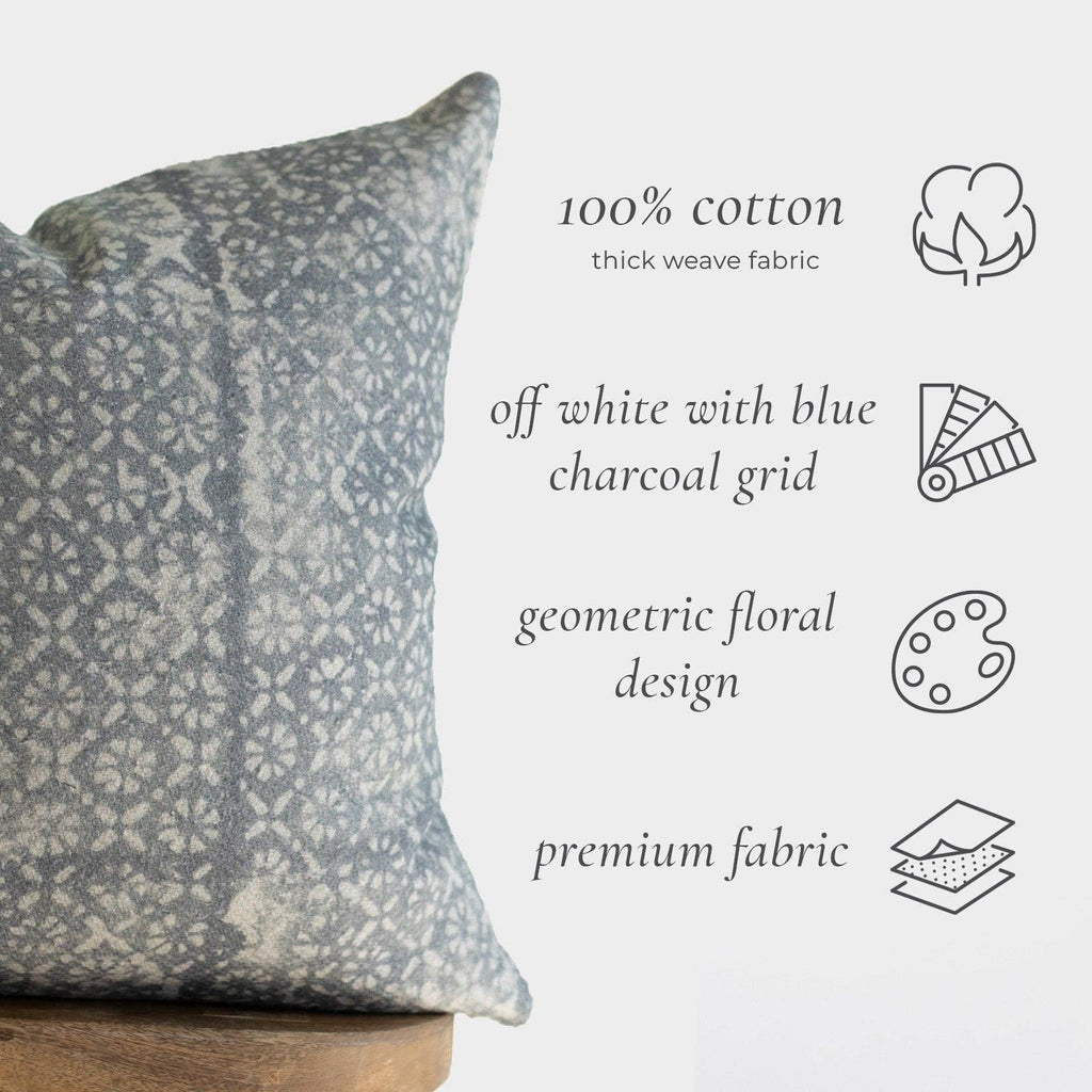 Harbor Block Print Pillow Cover 22”