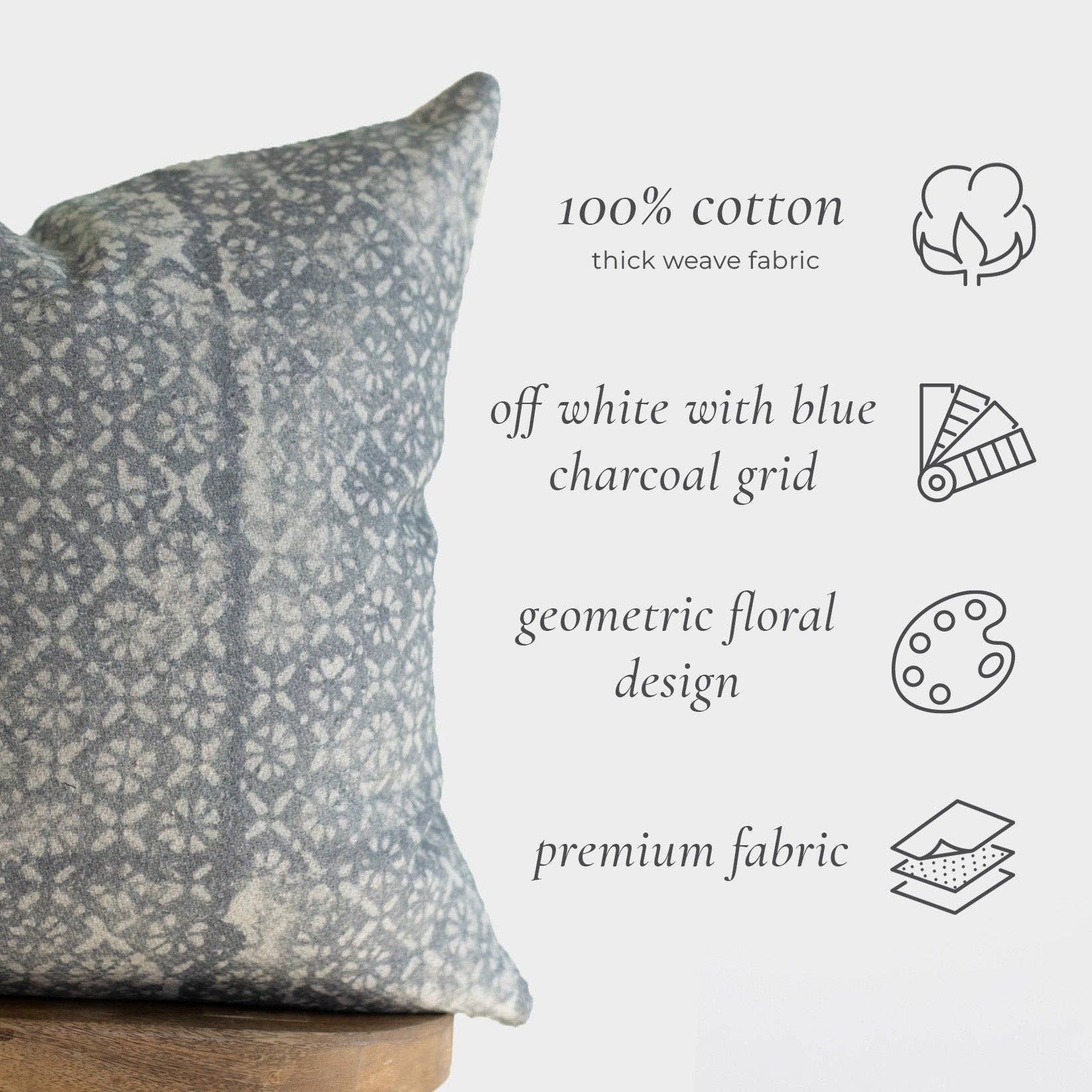 Harbor Block Print Pillow Cover 22”