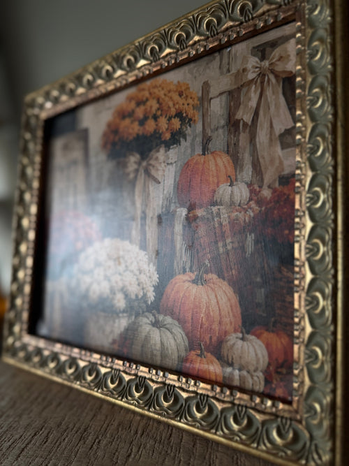 Autumn Harvest Large Gilded Frame Art 8x10