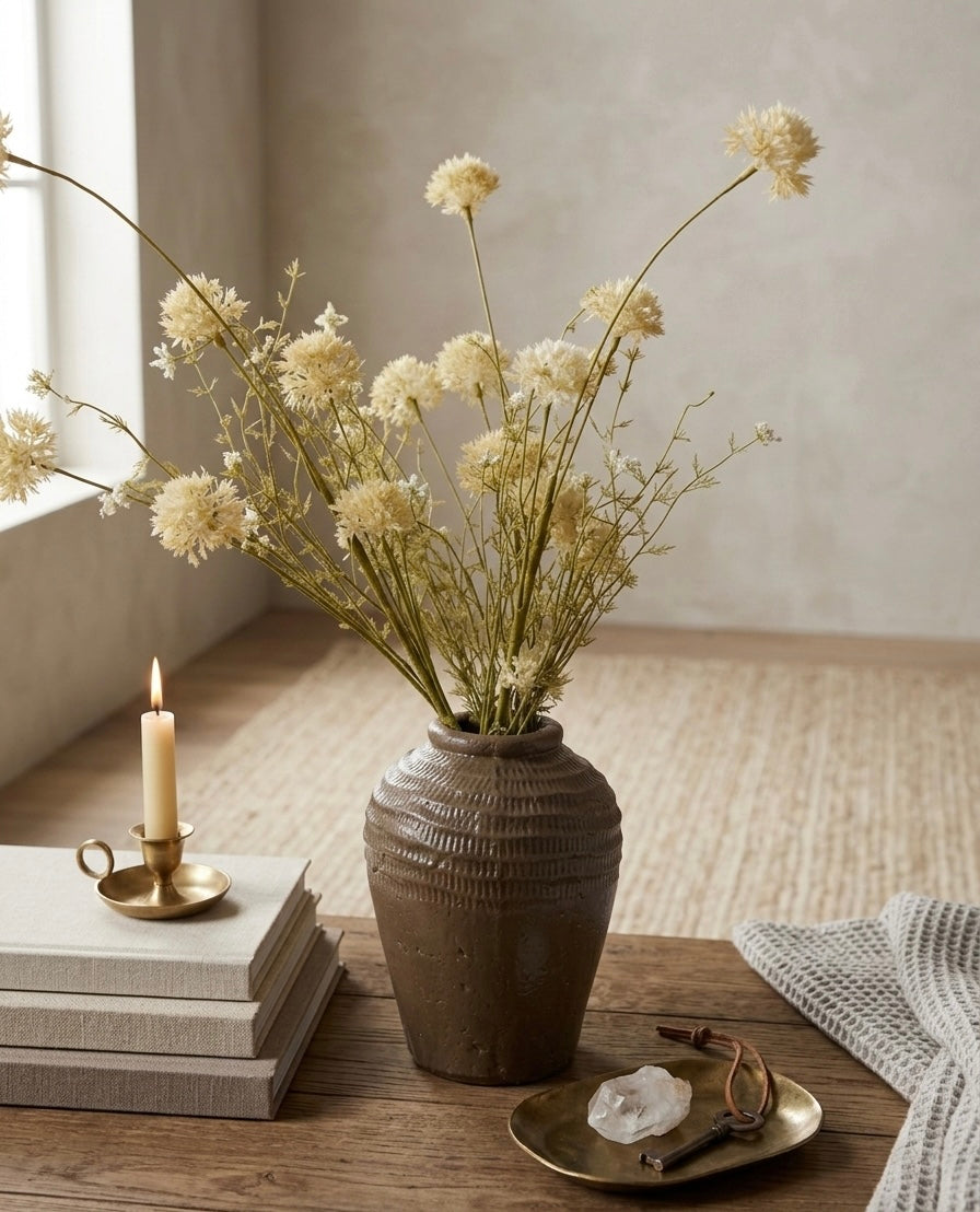 Medium Ribbed Bud Vase - Umber