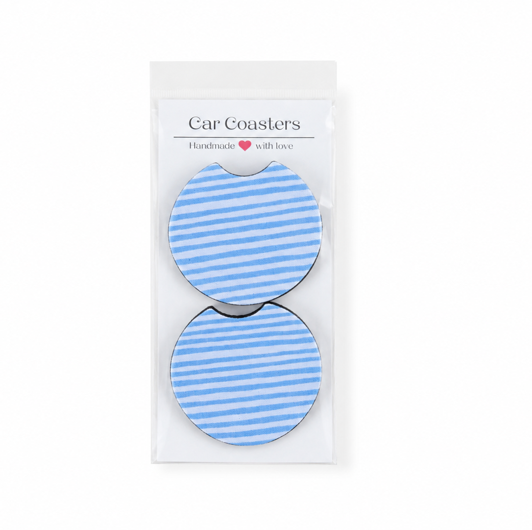 Coastal Stripes Car Coasters