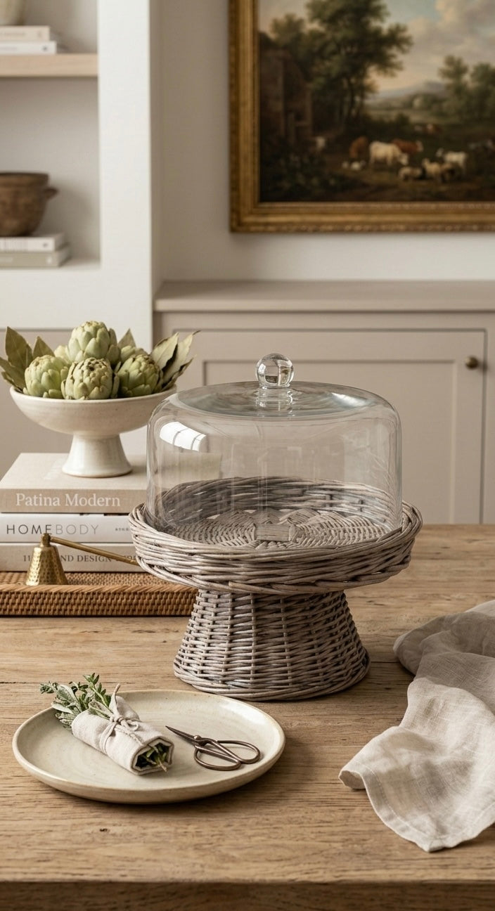 Willow Cottage Pedestal Cloche 10.6”