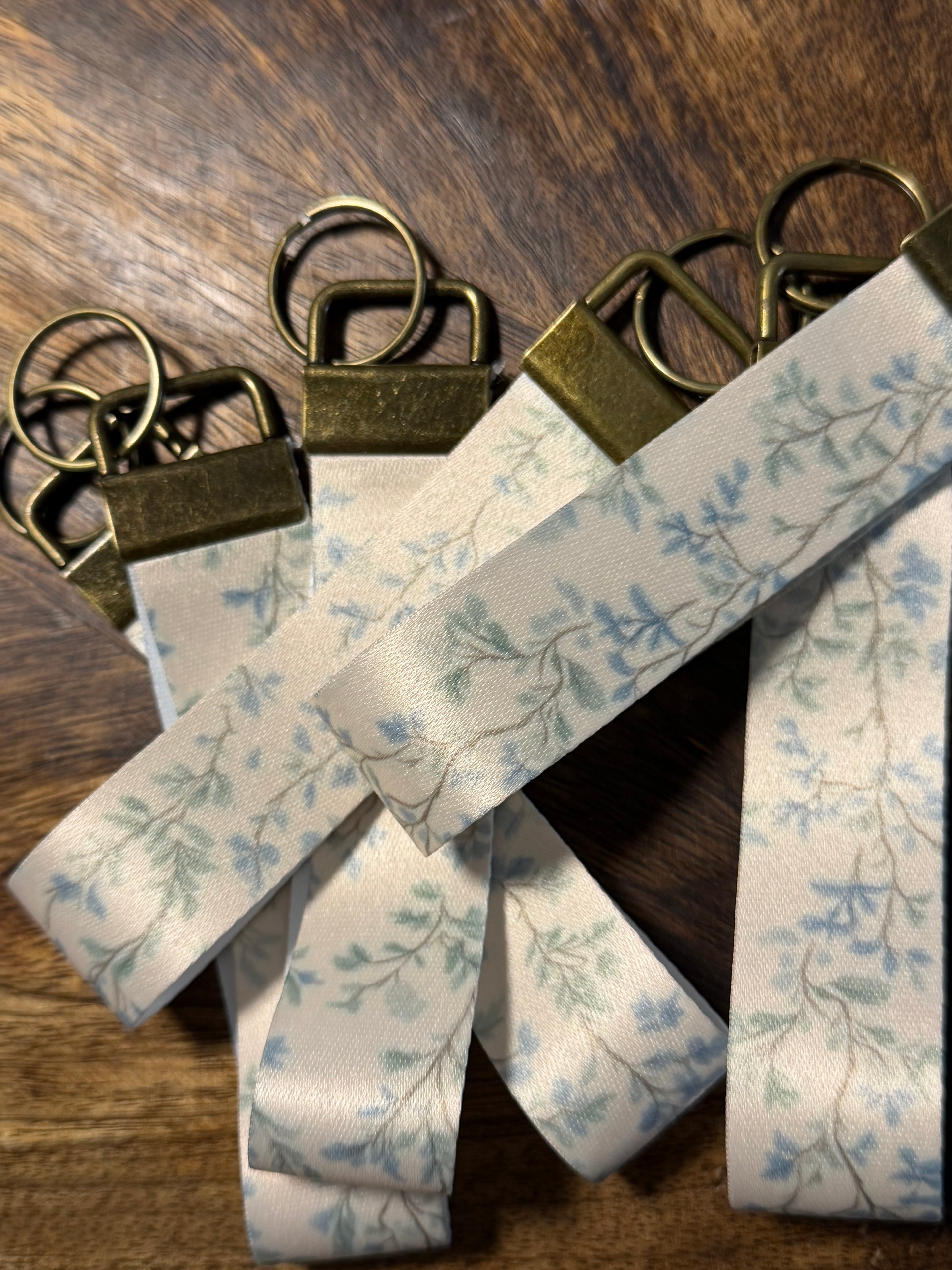 Blue Vine Toile Key Fob
