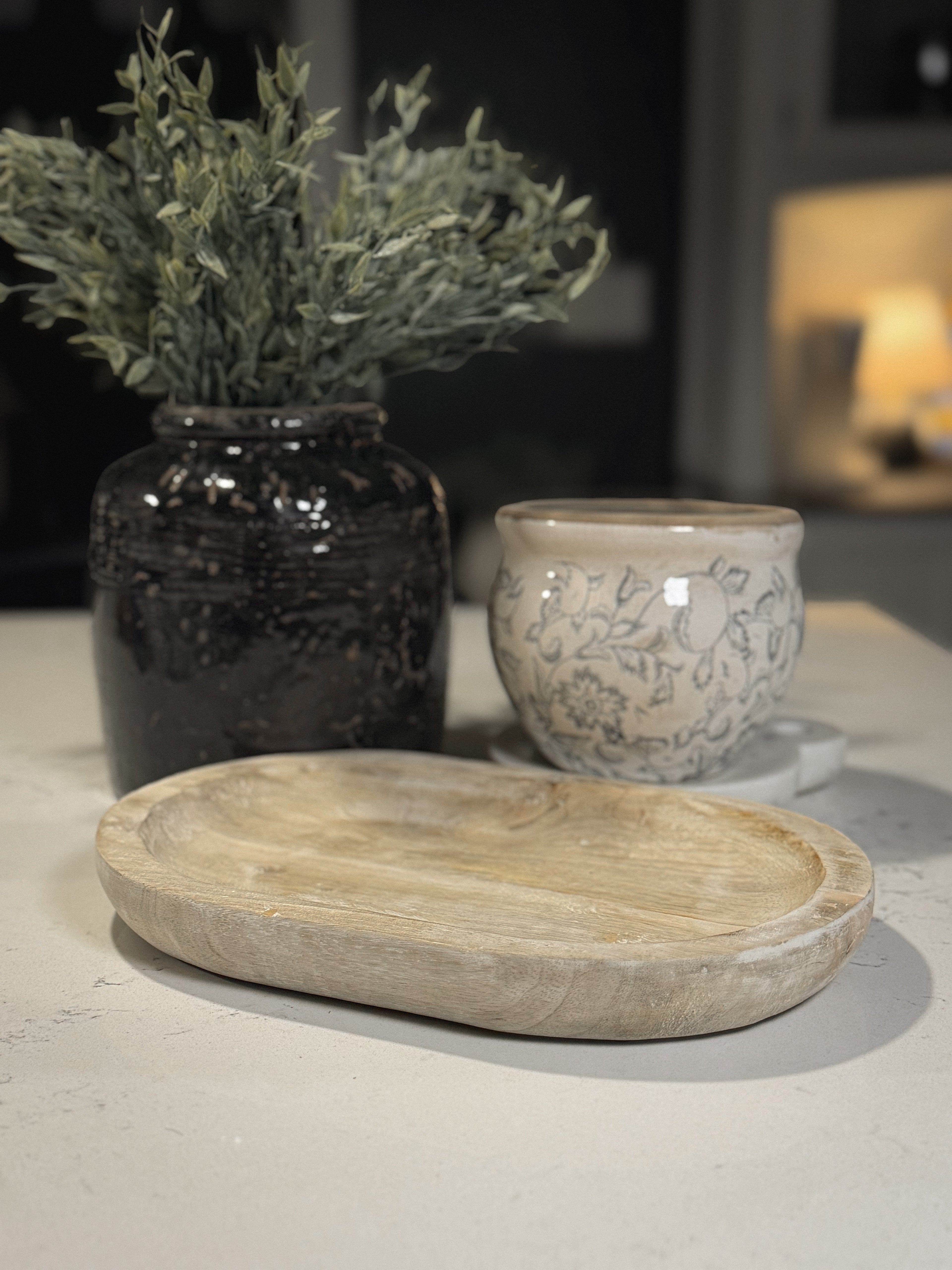 Bleached Wooden Tray