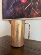 Distressed Golden Metal Pitcher