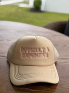 “Difficult & Expensive” Embroidered Hat | Adjustable Snapback Hat | Trendy Graphic Hat