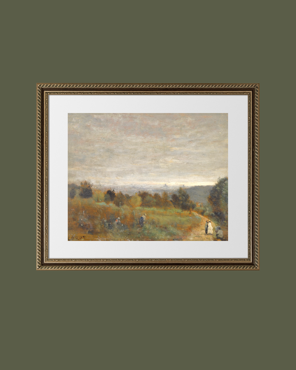 French Fields Landscape Antique Art Print