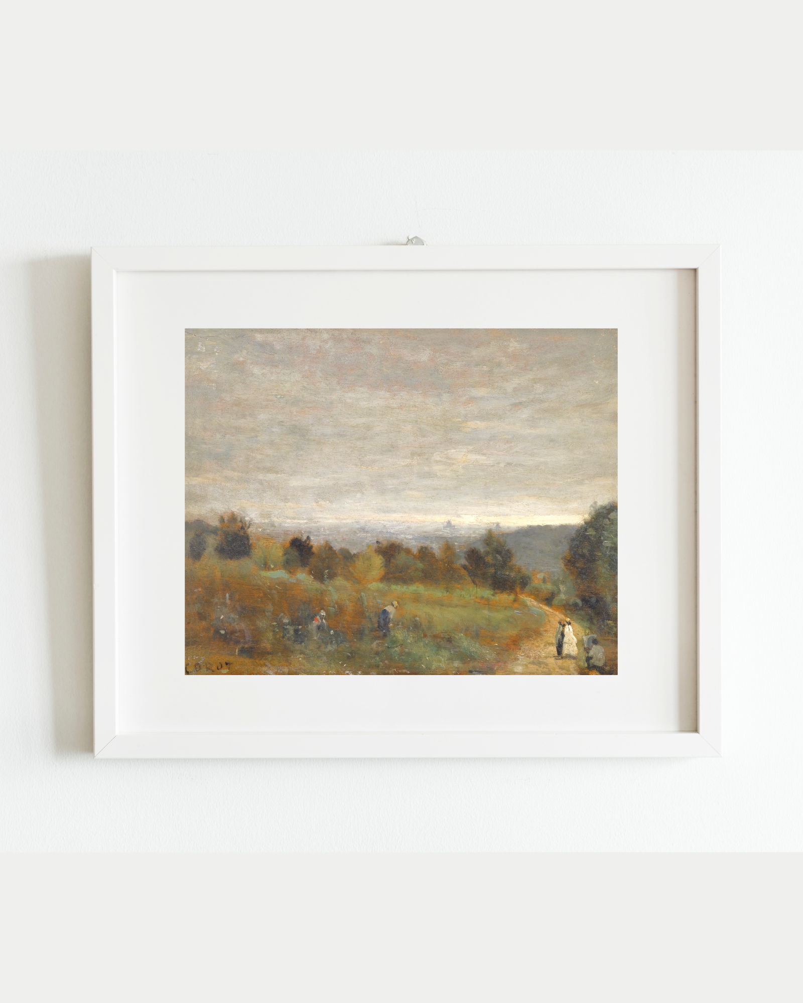 French Fields Landscape Antique Art Print