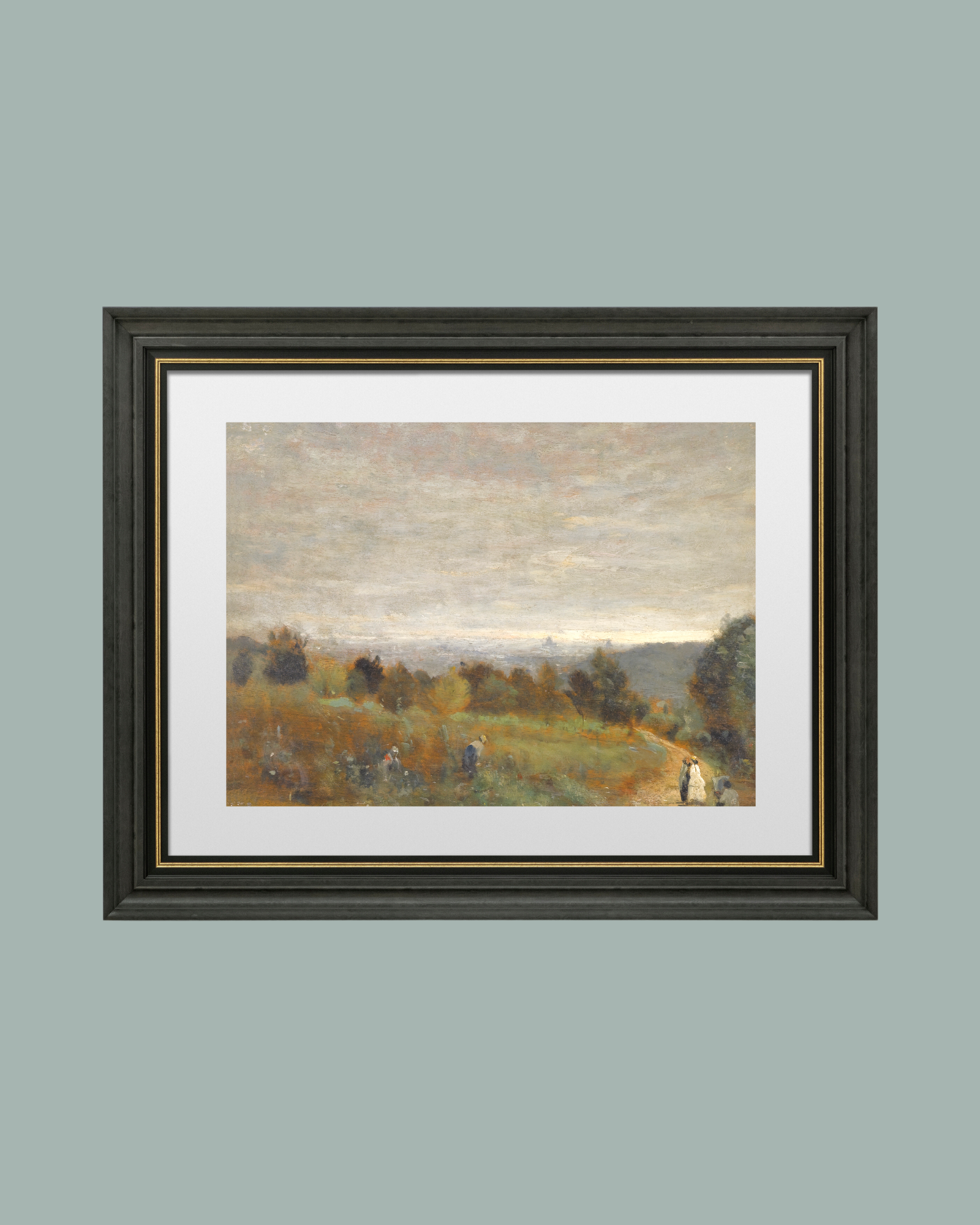French Fields Landscape Antique Art Print