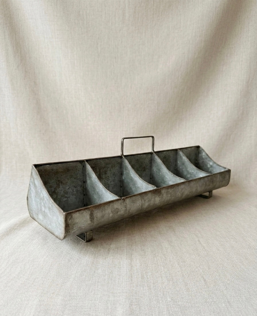 Found Footed Galvanized Caddy