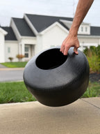 Black Textured Vase Large