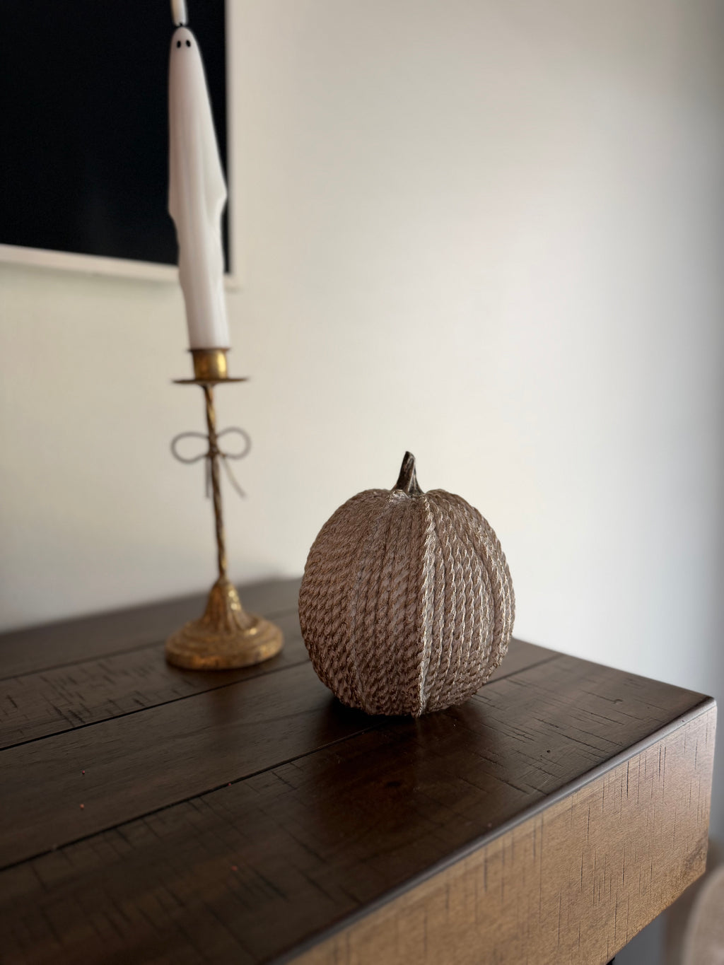 Resin Rope Pumpkin 6in