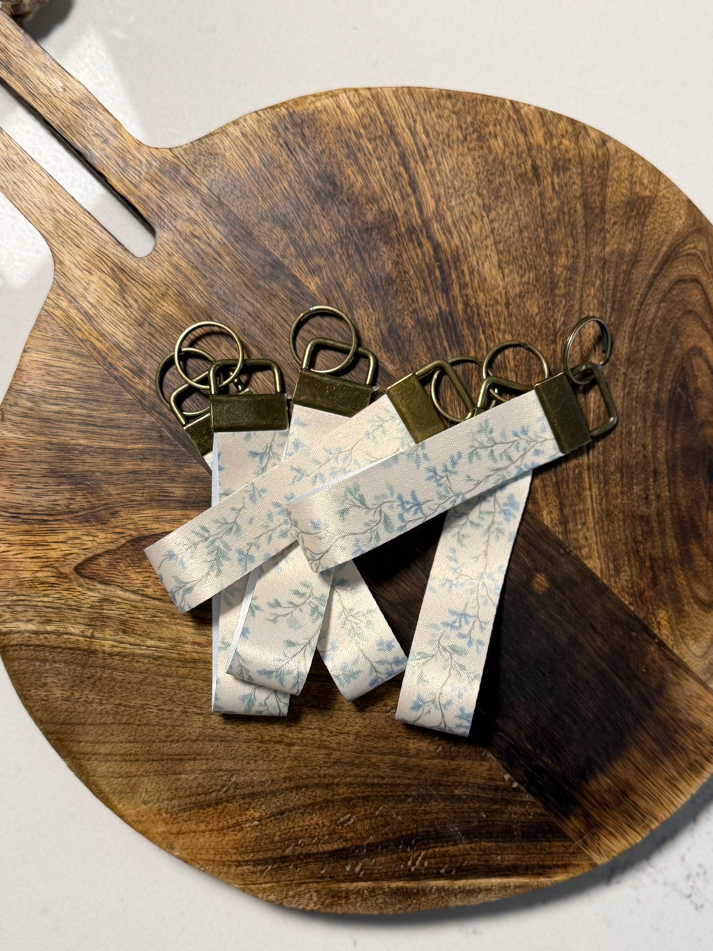 Blue Vine Toile Key Fob