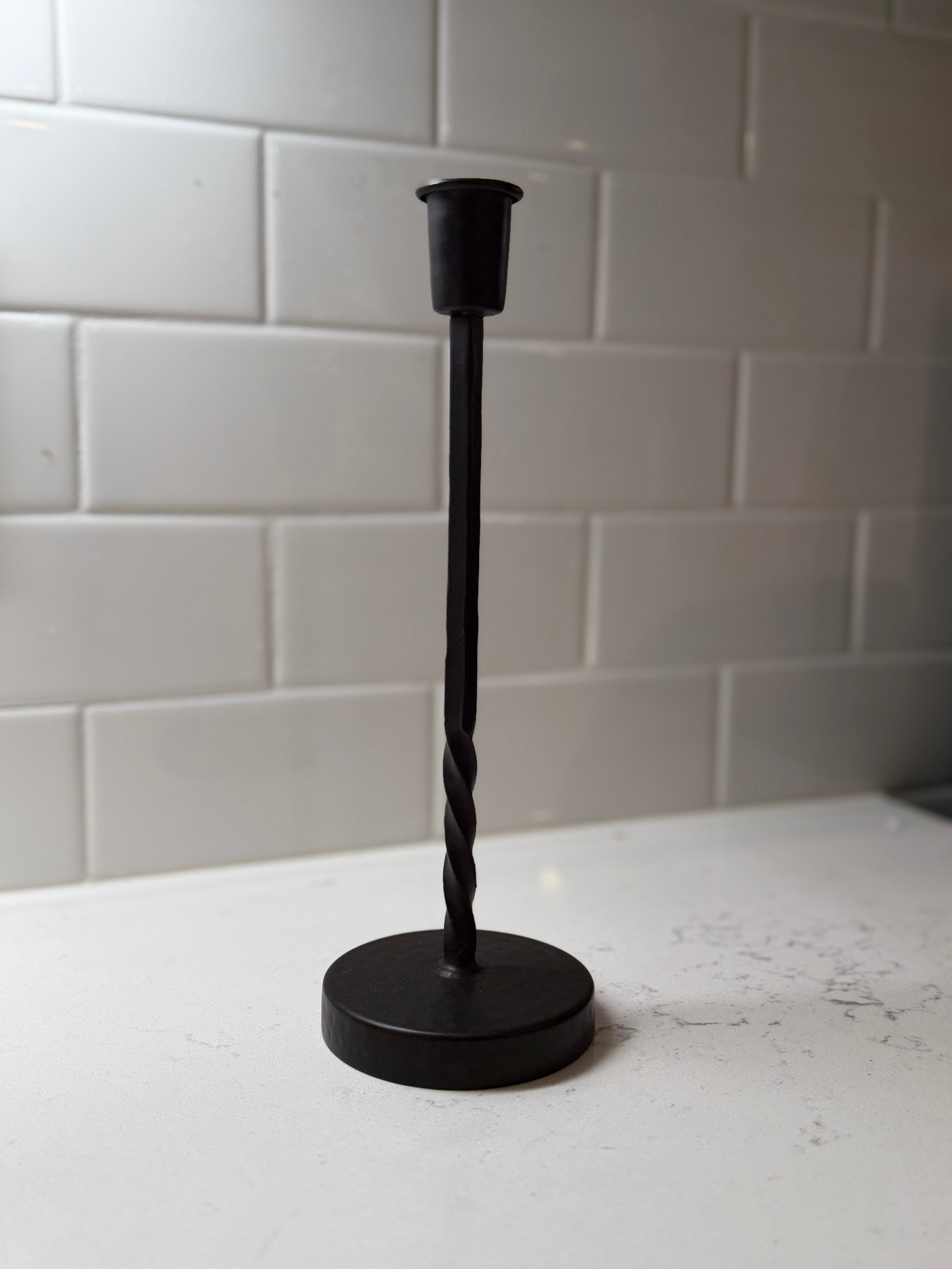 Black Taper Holder 10”