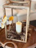 Flocked Wheat Candle Ring, Mocha