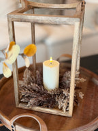 Flocked Wheat Candle Ring, Mocha