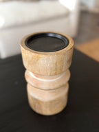 7” Mango Wood Candle Holder