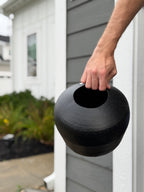 Black Metal Textured Vase Medium
