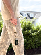 Key Fob in Sand Stripe