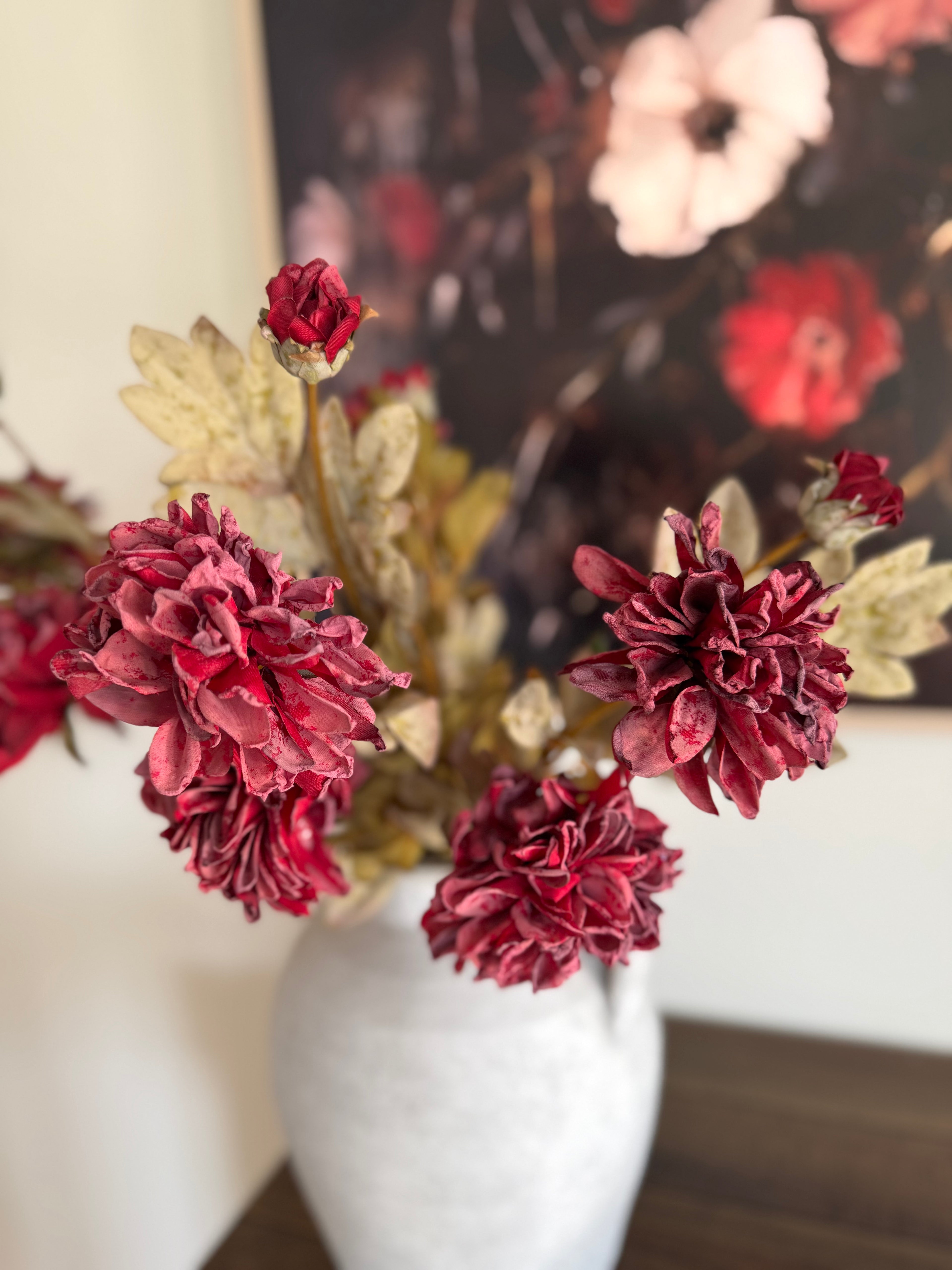 Burgundy Dahlia Spray 27”