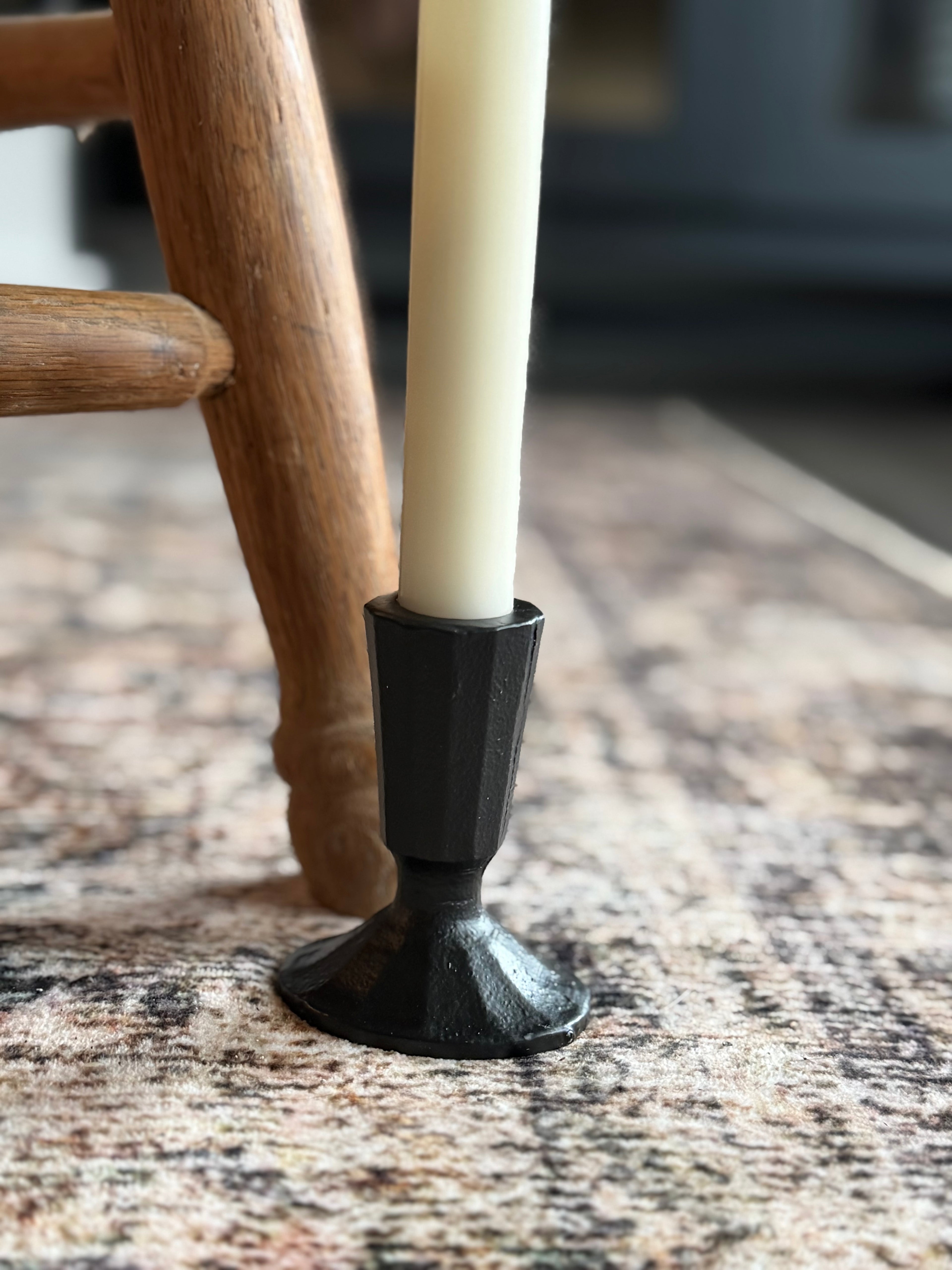 Cast Iron Taper Holder - Onyx