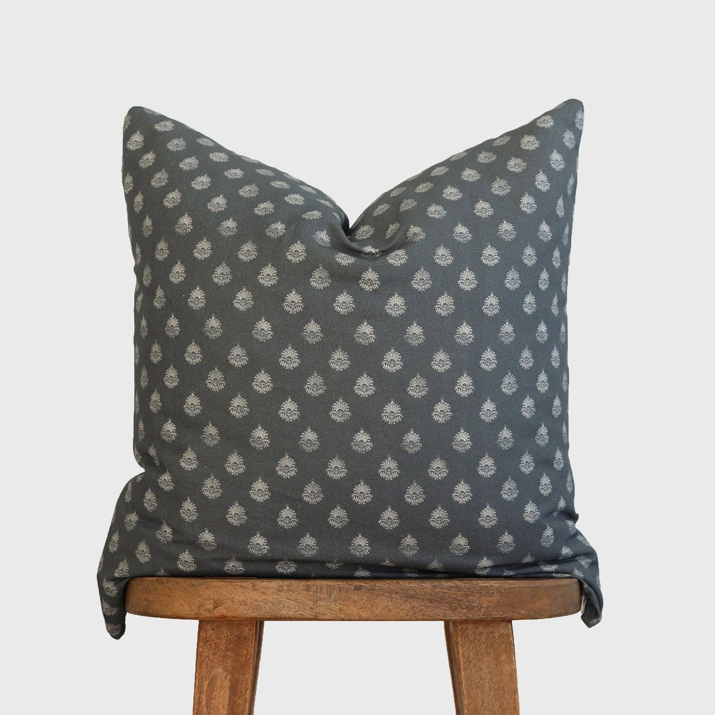 Clay Vintage Style Pillow Cover in Blue 22"