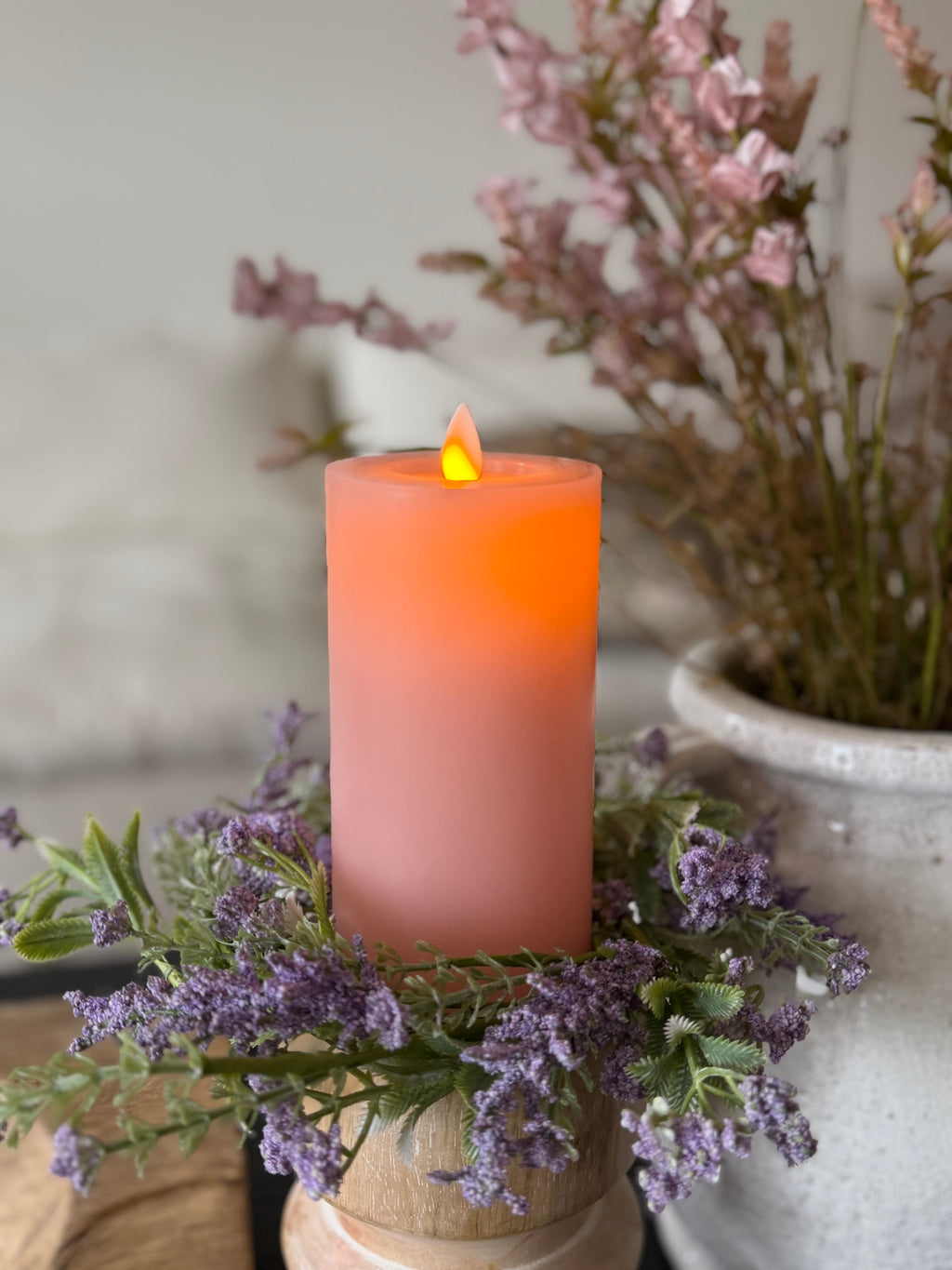 3x6 in. Moving Flame LED Candle, Pink