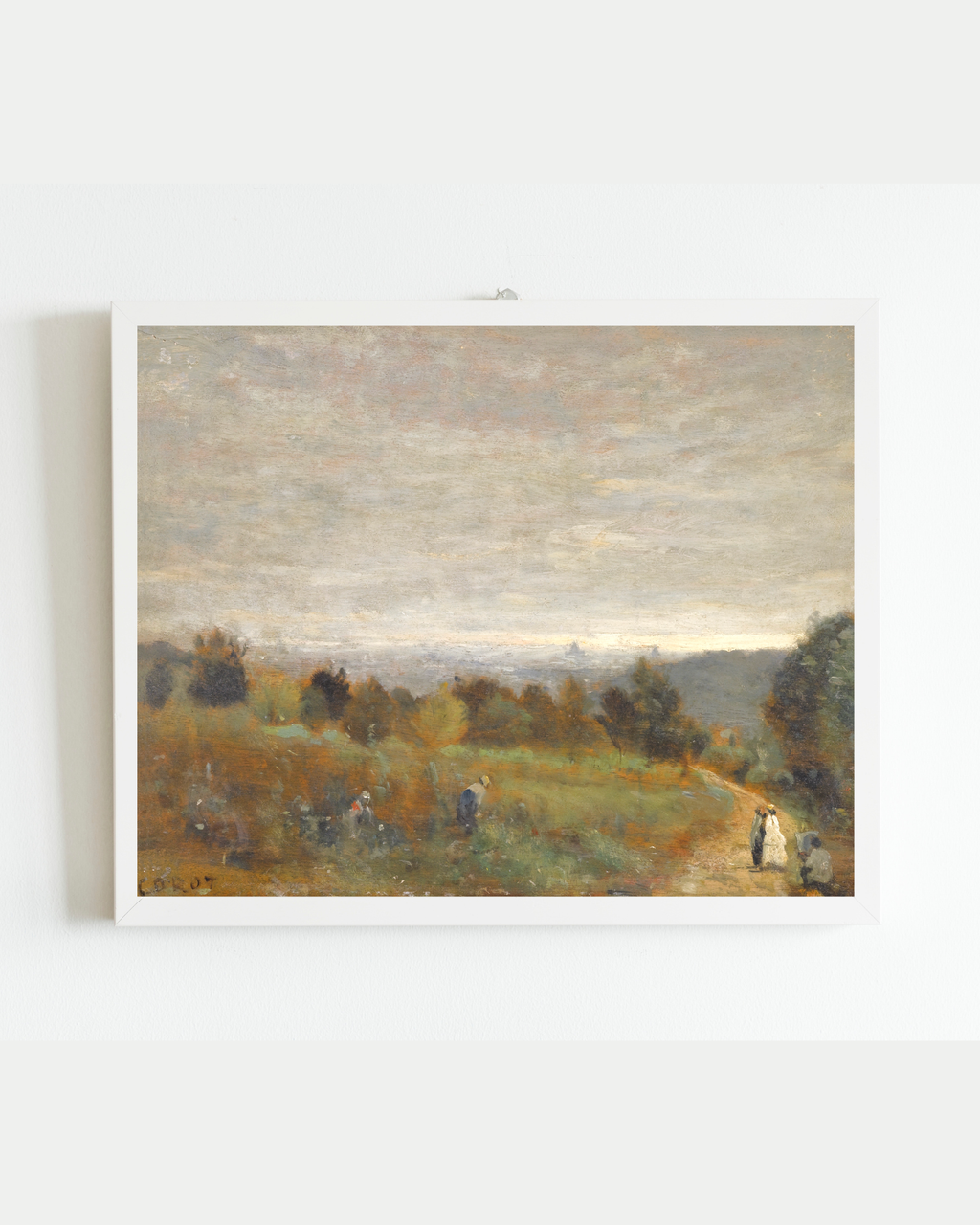 French Fields Landscape Antique Art Print