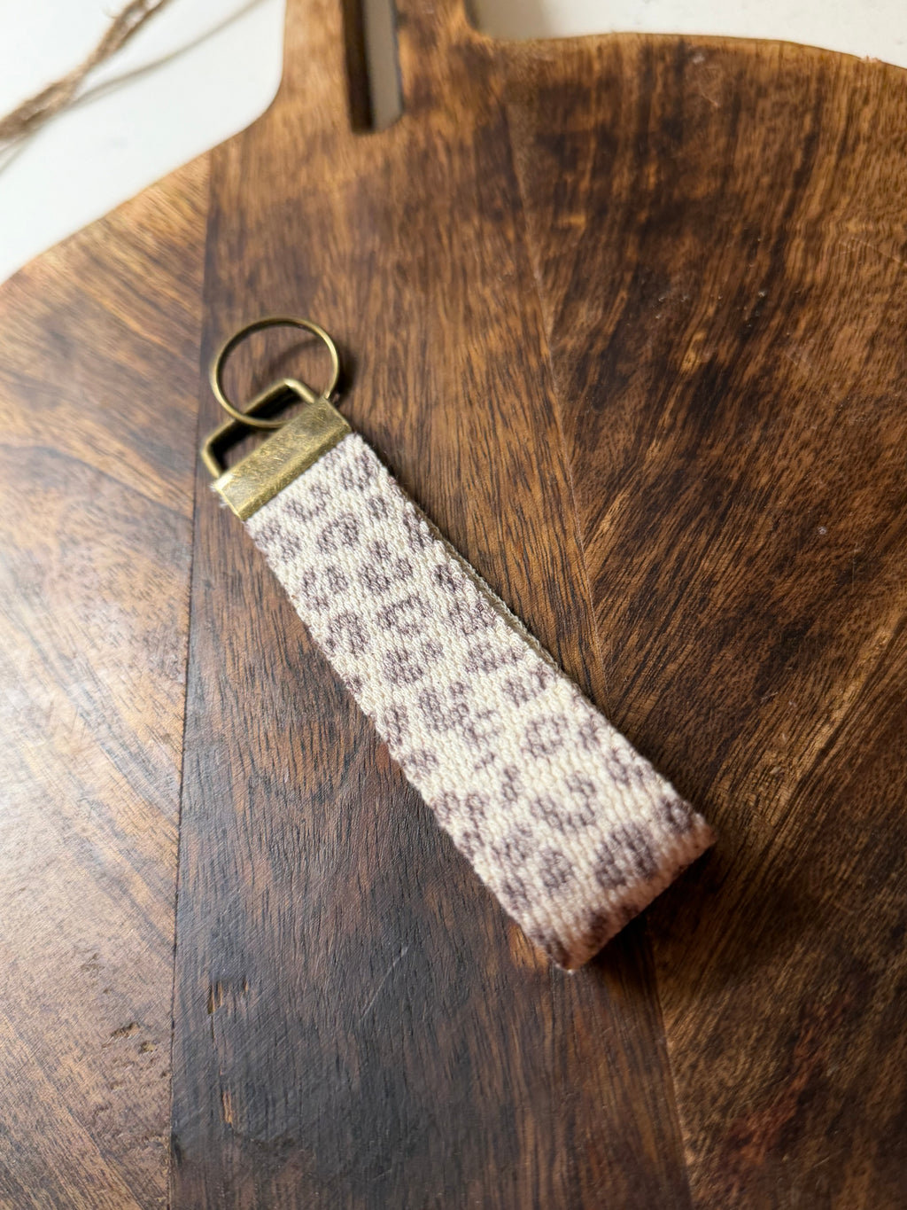Neutral Leopard Heavyweight Key Fob