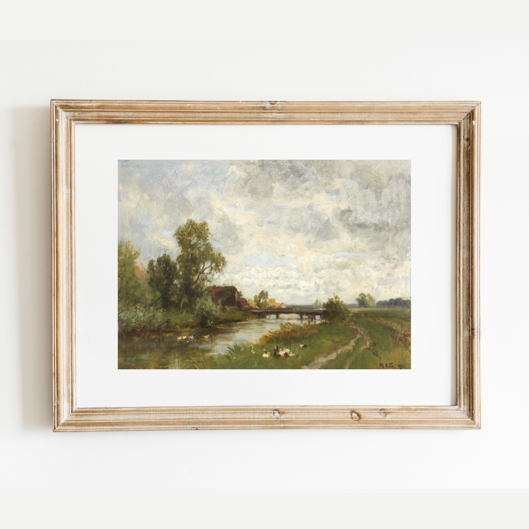 By the River Landscape Print