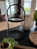 13”x7.25”. Glass Lantern