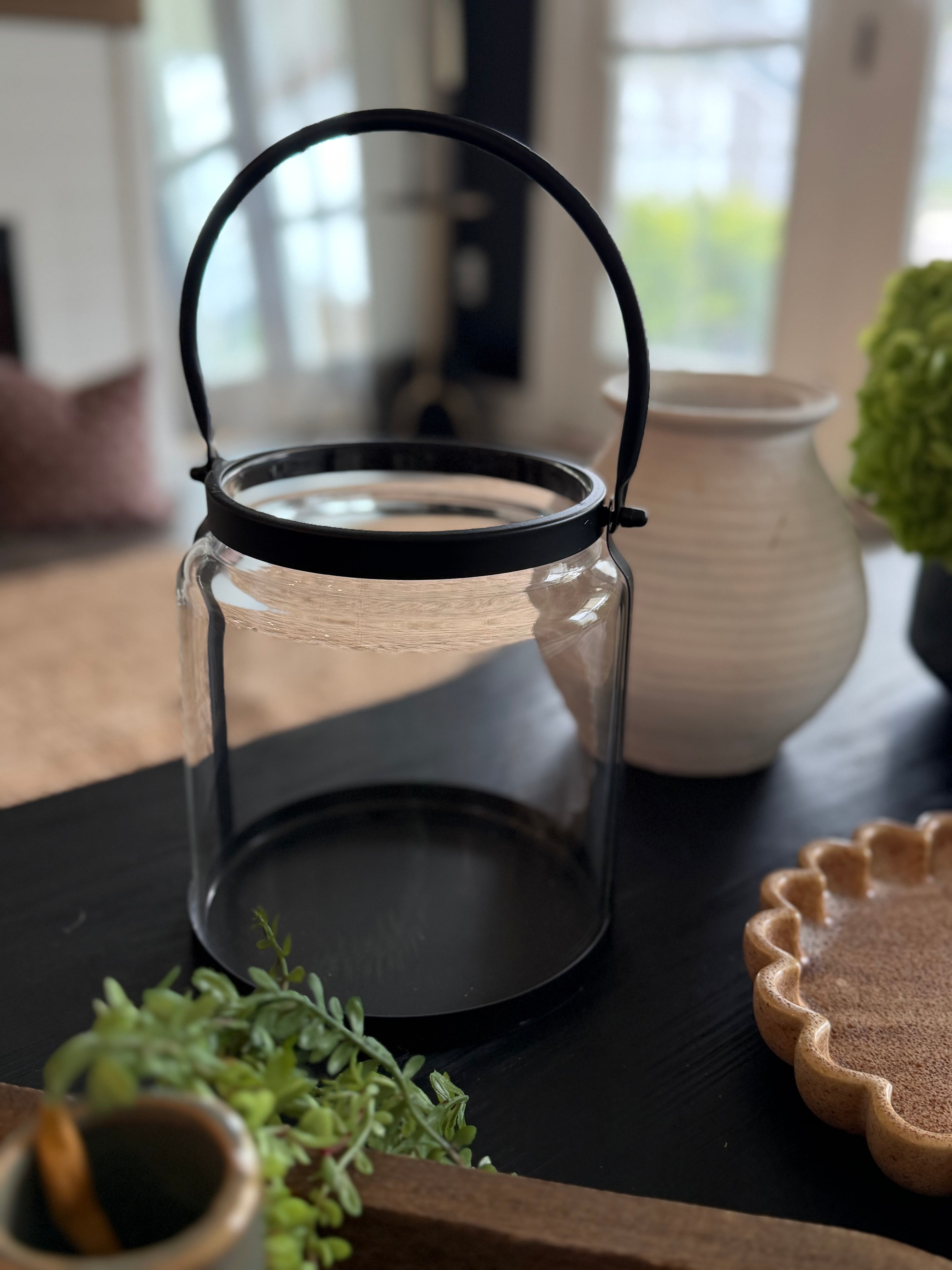 13”x7.25”. Glass Lantern