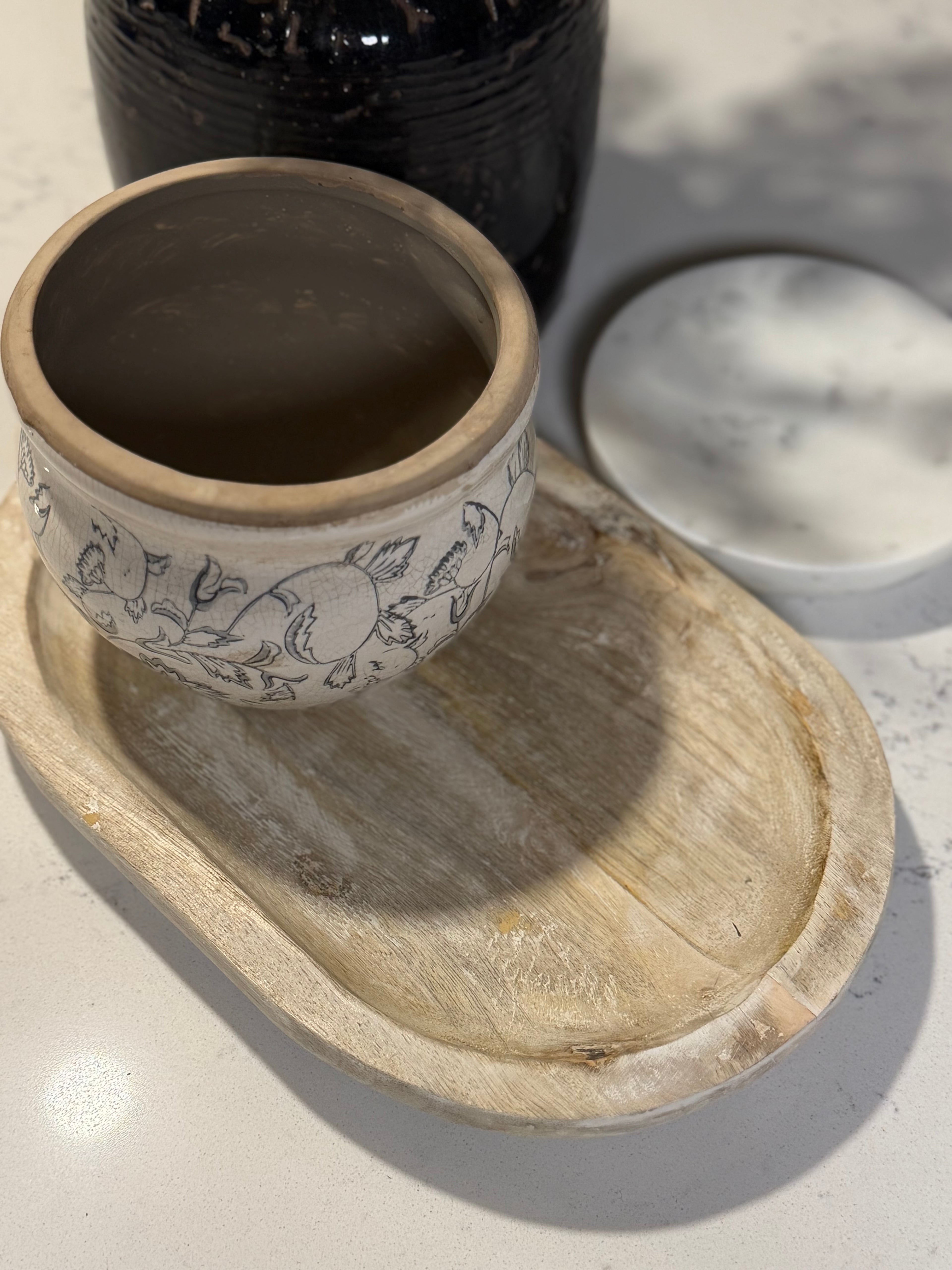 Bleached Wooden Tray