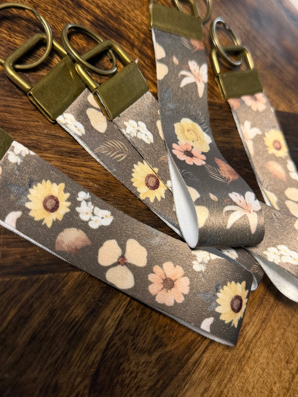 Olive Floral Meadow Key Fob
