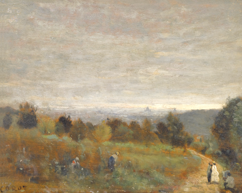 French Fields Landscape Antique Art Print