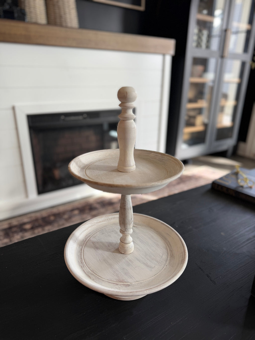 Mango Wood Two-Tier Stand