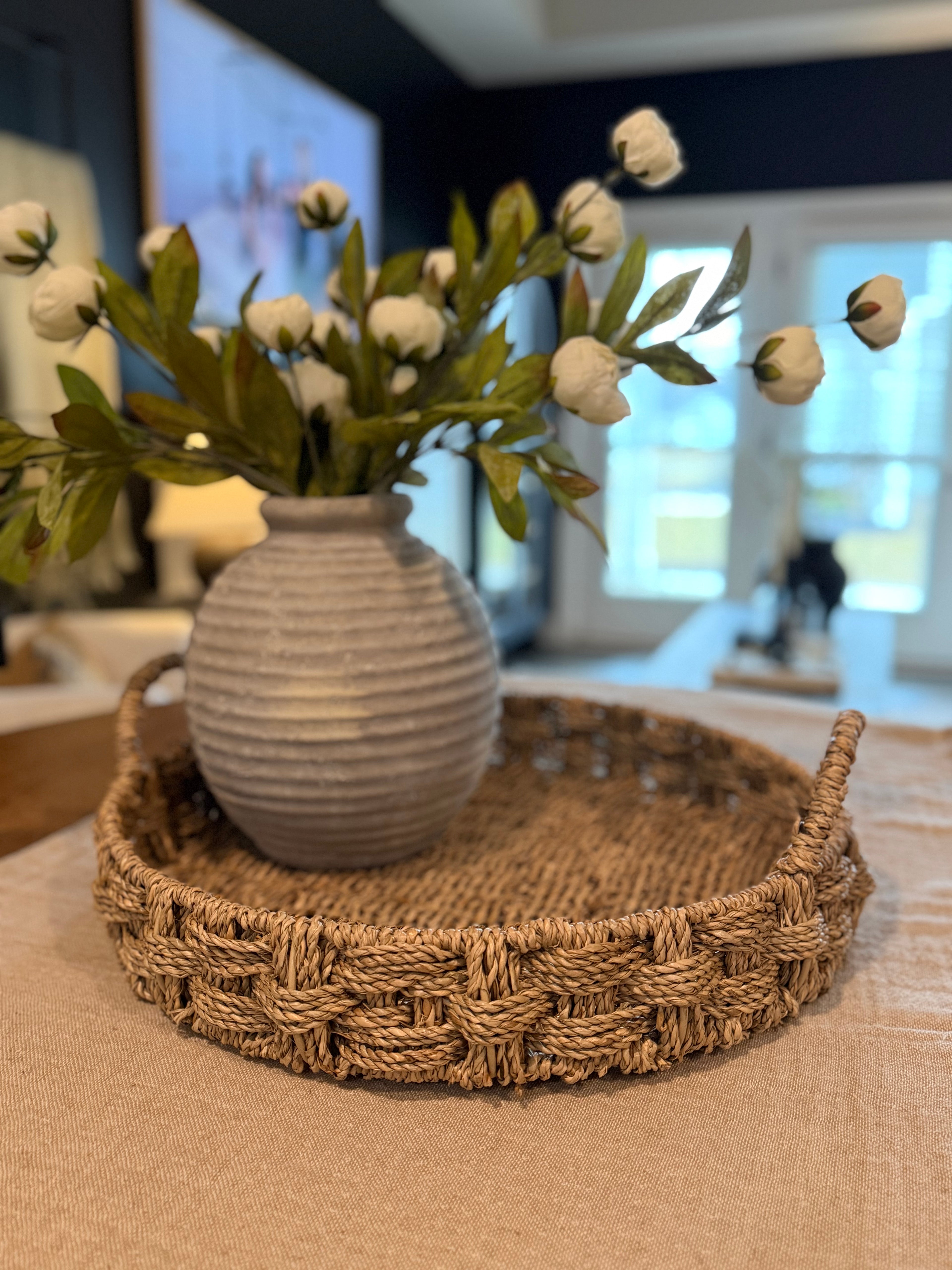 Jude Handmade Seagrass Braided Tray 18”
