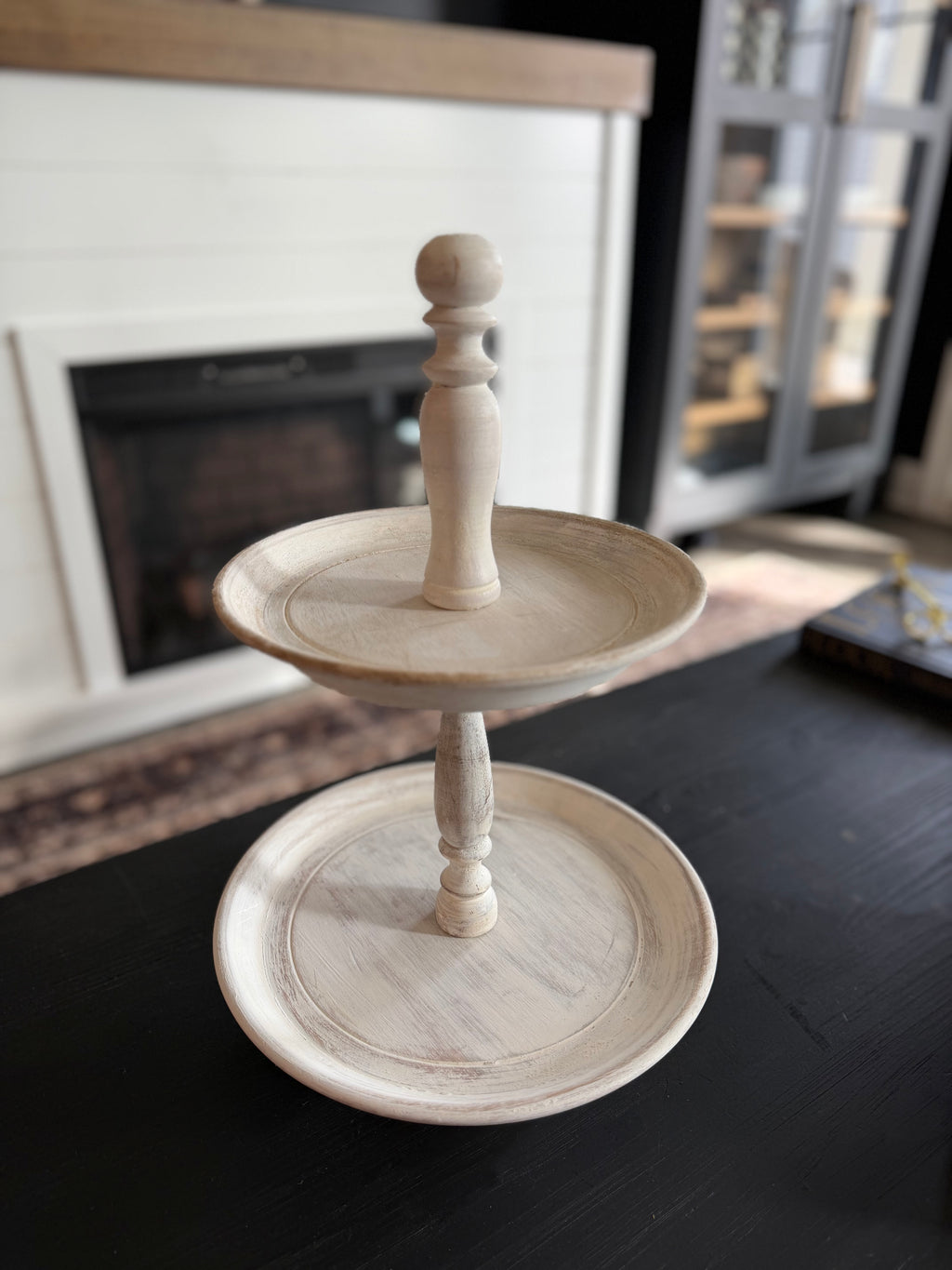Mango Wood Two-Tier Stand